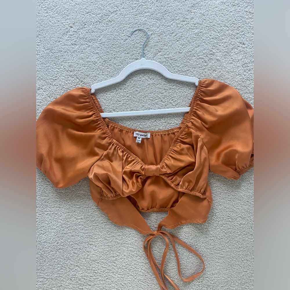 Pretty Garbage Orange Crop Top